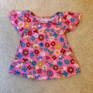 Hanna Andersson Moon and Back Pink floral top soze 3T